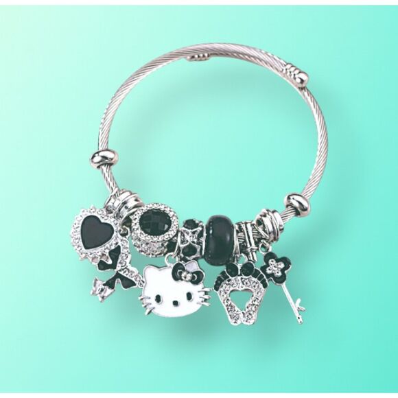 Hello Kitty Silver Charm Bracelet Kawaii Cute Jewelry | Sanrio Style | Brand New - Picture 2 of 4